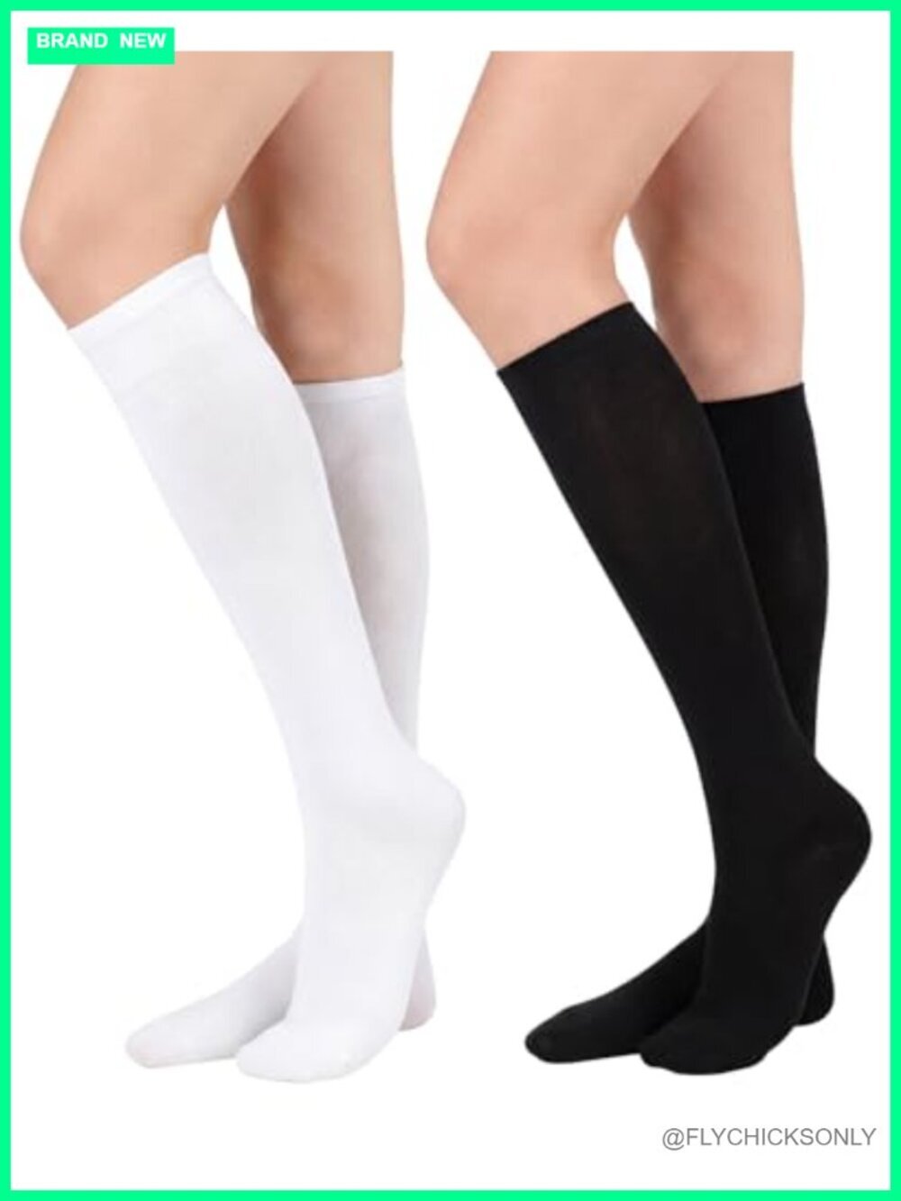 2 Pack Knee High Socks for Women - Soft Thin Tall Tube Socks for Daily Sports